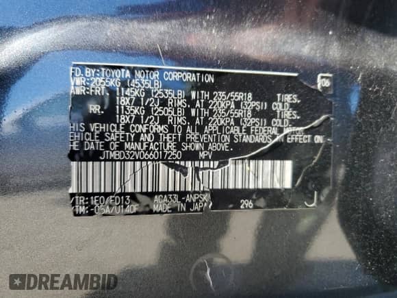 2006 Toyota RAV4 Sport с VIN JTMBD32V066017250, выставлен на аукционе Copart как лот 82245015 с пробегом 153 359 миль миль и Чистый • Clean title. История ставок и продаж доступна на DreamBid. Изображение 13.