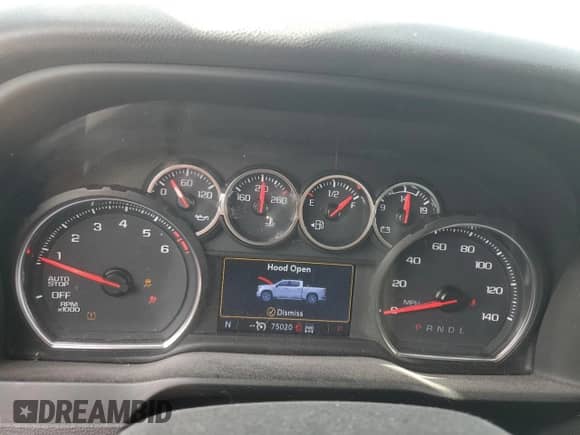 2022 Chevrolet Silverado 1500 LT with VIN 1GCPYJEK0NZ115143, listed as a Copart auction lot 58214775 with 75,020 mi miles and Salvage title. Bid and sale history available at DreamBid. Image 9.