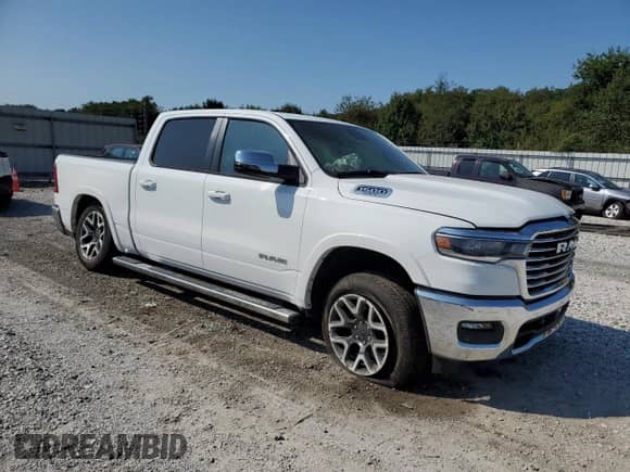 2025 Ram 1500 Laramie with VIN 1C6SRFJP0SN650781, listed as a Copart auction lot 81928675 with 2,413 mi miles and Salvage title. Bid and sale history available at DreamBid. Image 4.