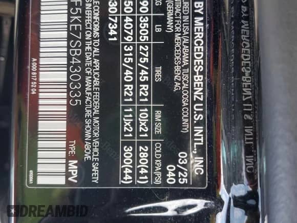 2025 Mercedes-Benz GLS 450 z VIN 4JGFF5KE7SB430335, wystawiony jako Copart lot #69439815 z przebiegiem 8 872 mil mil oraz Czysty tytuł • Clean title. Historia ofert i sprzedaży dostępna na DreamBid. Obrazek 13.