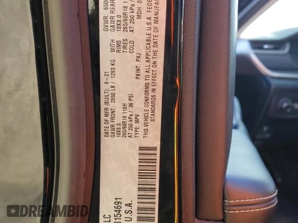 2021 Jeep Grand Cherokee Laredo with VIN 1C4RJKAG5M8154691, listed as a Copart auction lot 48429365 with Not provided miles and Salvage title. Bid and sale history available at DreamBid. Image 14.