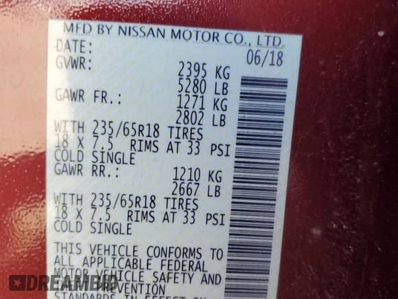 2018 Nissan Murano SV z VIN 5N1AZ2MH1JN164587, wystawiony jako Copart lot #85816645 z przebiegiem 61 432 mil mil oraz Szkoda całkowita • Salvage title. Historia ofert i sprzedaży dostępna na DreamBid. Obrazek 12.