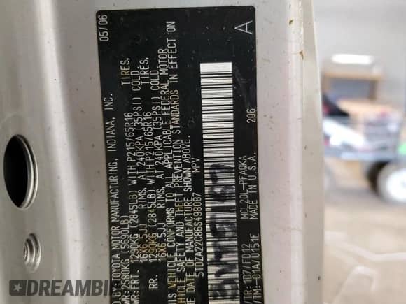 2006 Toyota Sienna XLE z VIN 5TDZA22C86S498087, wystawiony jako Copart lot #61197645 z przebiegiem Nie podano mil oraz Czysty tytuł • Clean title. Historia ofert i sprzedaży dostępna na DreamBid. Obrazek 14.