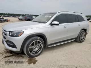 2021 Mercedes-Benz GLS 450 with VIN 4JGFF5KE7MA328686, listed as a Copart auction lot 66559625 with 87,723 mi miles and Salvage title. Bid and sale history available at DreamBid. Image 1.