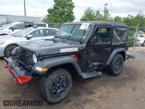 2023 Jeep Wrangler Sport with VIN 1C4GJXAN6PW572616, listed as a IAAI auction lot 43040597 with 44,476 mi miles and . Bid and sale history available at DreamBid. Image 2.