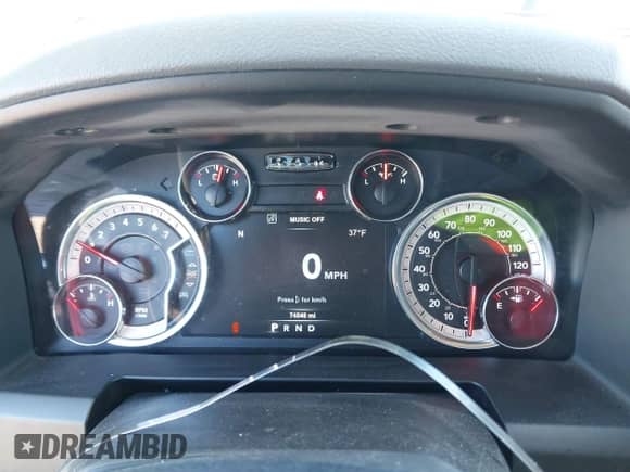 2018 Ram 1500 Big Horn with VIN 1C6RR7GG6JS310482, listed as a IAAI auction lot 41779744 with 74,548 mi miles and . Bid and sale history available at DreamBid. Image 7.