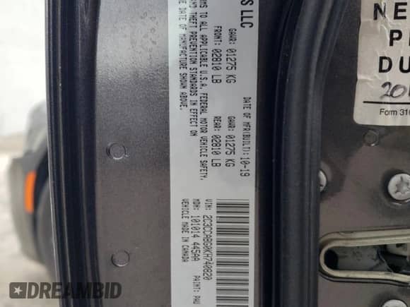 2019 Chrysler 300 S с VIN 2C3CCABG0KH740820, выставлен на аукционе Copart как лот 90589165 с пробегом 42 831 миль миль и Чистый • Clean title. История ставок и продаж доступна на DreamBid. Изображение 12.