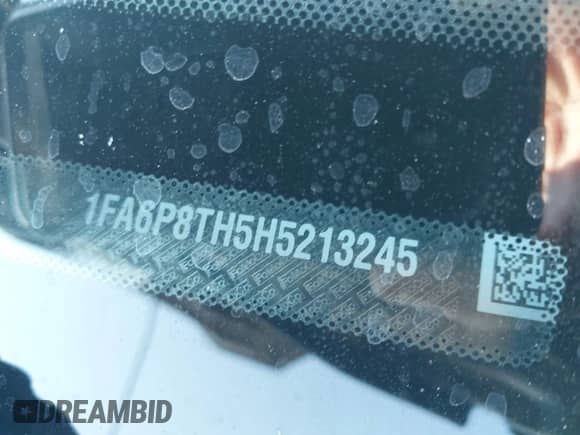 2017 Ford Mustang EcoBoost Premium с VIN 1FA6P8TH5H5213245, выставлен на аукционе IAAI как лот 43395804 с пробегом 139 828 миль миль и . История ставок и продаж доступна на DreamBid. Изображение 9.
