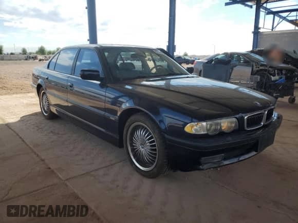 2001 BMW 7 Series 740iL with VIN WBAGH83491DP25964, listed as a Copart auction lot 85124625 with 106,541 mi miles and Salvage title. Bid and sale history available at DreamBid. Image 4.