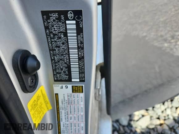 2016 Toyota Prius Three z VIN JTDKARFU9G3522123, wystawiony jako Copart lot #81610805 z przebiegiem 142 671 mil mil oraz Szkoda całkowita • Salvage title. Historia ofert i sprzedaży dostępna na DreamBid. Obrazek 12.