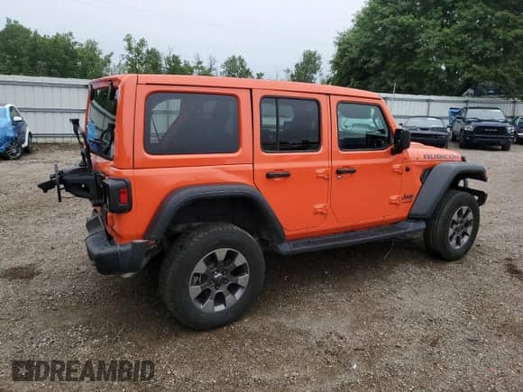 2022 Jeep Wrangler Unlimited Sport S with VIN 1C4HJXDG4NW194018, listed as a Copart auction lot 62114235 with 38,107 mi miles and Salvage title. Bid and sale history available at DreamBid. Image 3.
