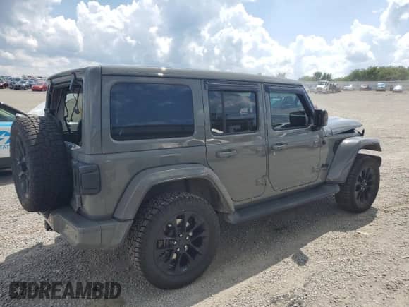 2022 Jeep Wrangler Unlimited Sahara Altitude with VIN 1C4HJXEG8NW246099, listed as a Copart auction lot 63235095 with 48,167 mi miles and Salvage title. Bid and sale history available at DreamBid. Image 3.