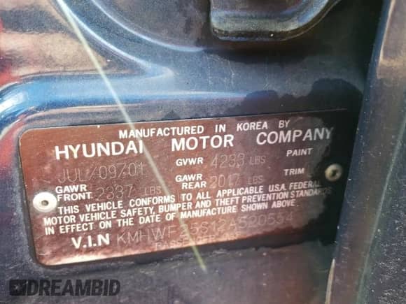 2002 Hyundai Sonata with VIN KMHWF25S12A520554, listed as a Copart auction lot 43483194 with 131,409 mi miles and Salvage title. Bid and sale history available at DreamBid. Image 14.