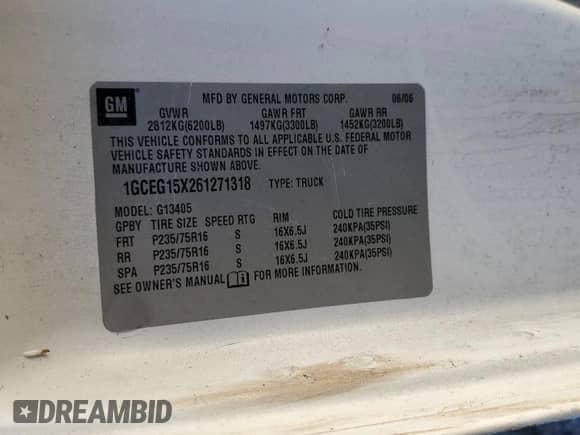 2006 Chevrolet Express Cargo z VIN 1GCEG15X261271318, wystawiony jako Copart lot #85412194 z przebiegiem 112 245 mil mil oraz Szkoda całkowita • Salvage title. Historia ofert i sprzedaży dostępna na DreamBid. Obrazek 14.