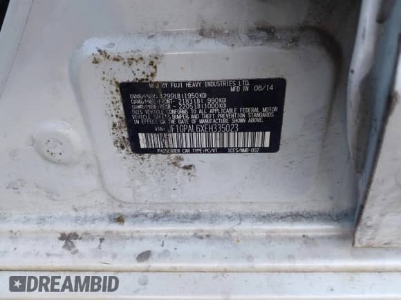 2014 Subaru Impreza Special Sports Premium z VIN JF1GPAL6XEH335023, wystawiony jako IAAI lot #43531728 z przebiegiem 148 295 mil mil oraz . Historia ofert i sprzedaży dostępna na DreamBid. Obrazek 9.