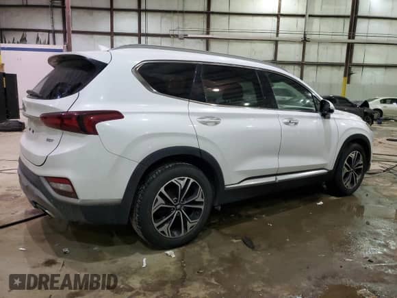 2019 Hyundai Santa Fe Limited z VIN 5NMS53AA4KH073040, wystawiony jako Copart lot #41859855 z przebiegiem 98 904 mil mil oraz Szkoda całkowita • Salvage title. Historia ofert i sprzedaży dostępna na DreamBid. Obrazek 3.