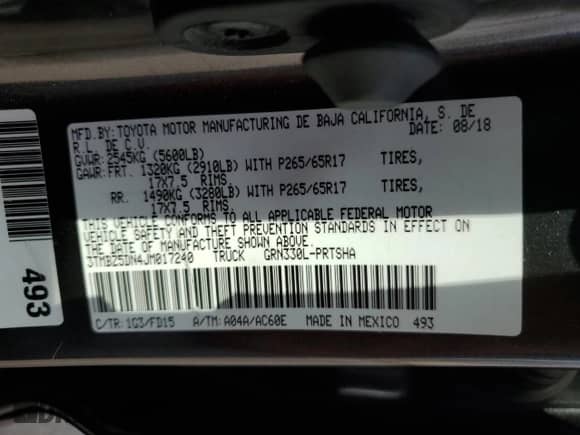 2018 Toyota Tacoma SR5 z VIN 3TMBZ5DN4JM017240, wystawiony jako Copart lot #60284405 z przebiegiem 150 310 mil mil oraz Szkoda całkowita • Salvage title. Historia ofert i sprzedaży dostępna na DreamBid. Obrazek 12.