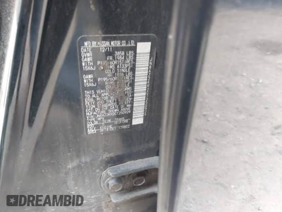 2012 Nissan Cube S with VIN JN8AZ2KR2CT250929, listed as a IAAI auction lot 41071102 with 84,181 mi miles and . Bid and sale history available at DreamBid. Image 9.