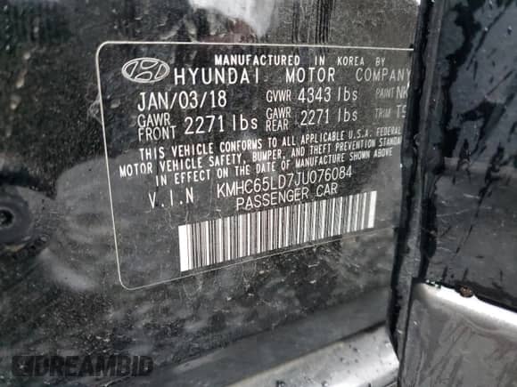 2018 Hyundai Ioniq с VIN KMHC65LD7JU076084, выставлен на аукционе Copart как лот 82922413 с пробегом Не указан миль и . История ставок и продаж доступна на DreamBid. Изображение 12.