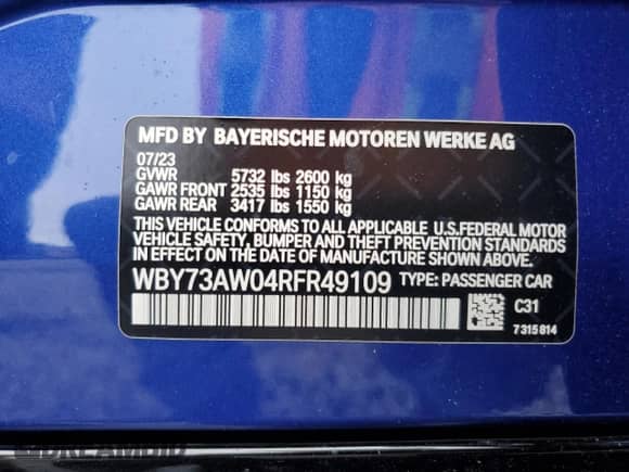 2024 BMW i4 eDrive40 с VIN WBY73AW04RFR49109, выставлен на аукционе Copart как лот 60988065 с пробегом 20 993 миль миль и Списание • Salvage title. История ставок и продаж доступна на DreamBid. Изображение 13.