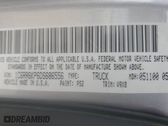 2013 Ram 1500 Tradesman with VIN 1C6RR6KP6DS686556, listed as a Copart auction lot 85500064 with 234,239 mi miles and Salvage title. Bid and sale history available at DreamBid. Image 12.