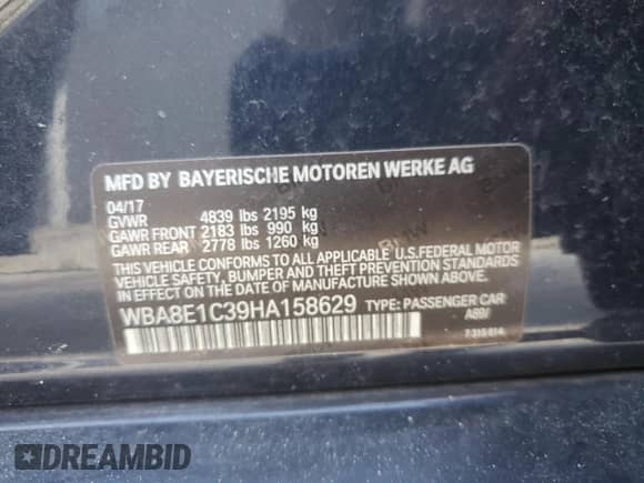 2017 BMW 3 Series 330e с VIN WBA8E1C39HA158629, выставлен на аукционе Copart как лот 87268385 с пробегом 120 906 миль миль и Чистый • Clean title. История ставок и продаж доступна на DreamBid. Изображение 13.