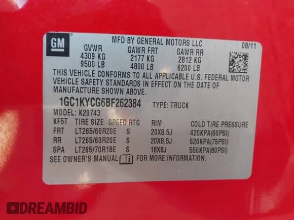 2011 Chevrolet Silverado 2500HD LTZ z VIN 1GC1KYCG6BF262384, wystawiony jako IAAI lot #43500521 z przebiegiem 83 037 mil mil oraz . Historia ofert i sprzedaży dostępna na DreamBid. Obrazek 9.