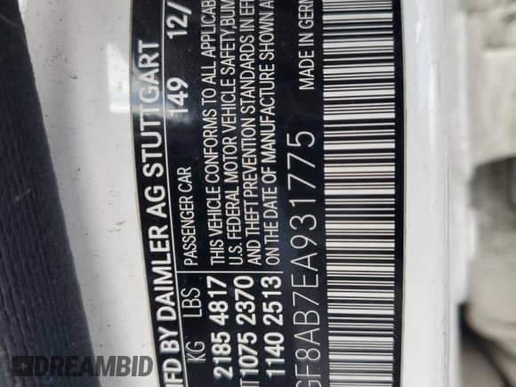 2014 Mercedes-Benz C 300 Sport with VIN WDDGF8AB7EA931775, listed as a Copart auction lot 65038065 with 222,995 mi miles and Salvage title. Bid and sale history available at DreamBid. Image 12.
