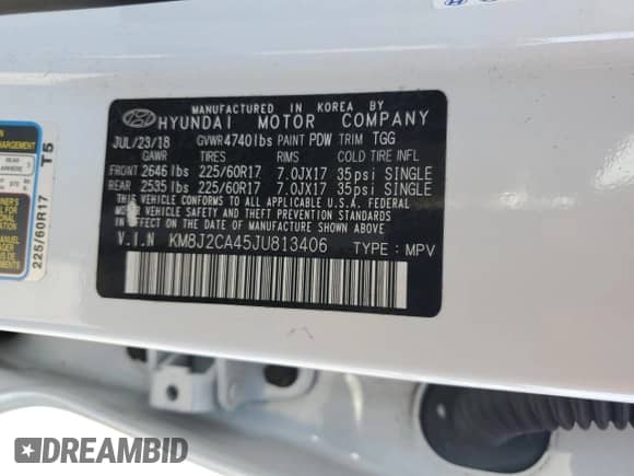 2018 Hyundai Tucson SE с VIN KM8J2CA45JU813406, выставлен на аукционе Copart как лот 65966535 с пробегом 147 413 миль миль и Чистый • Clean title. История ставок и продаж доступна на DreamBid. Изображение 13.