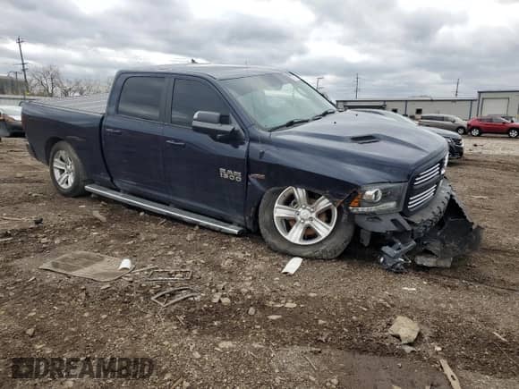 2016 Ram 1500 Sport with VIN 1C6RR7UT5GS138620, listed as a Copart auction lot 53317615 with 53,067 mi miles and Salvage title. Bid and sale history available at DreamBid. Image 4.