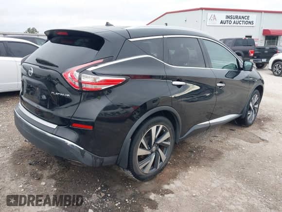 2015 Nissan Murano Platinum with VIN 5N1AZ2MGXFN229614, listed as a IAAI auction lot 42606253 with 112,747 mi miles and . Bid and sale history available at DreamBid. Image 4.