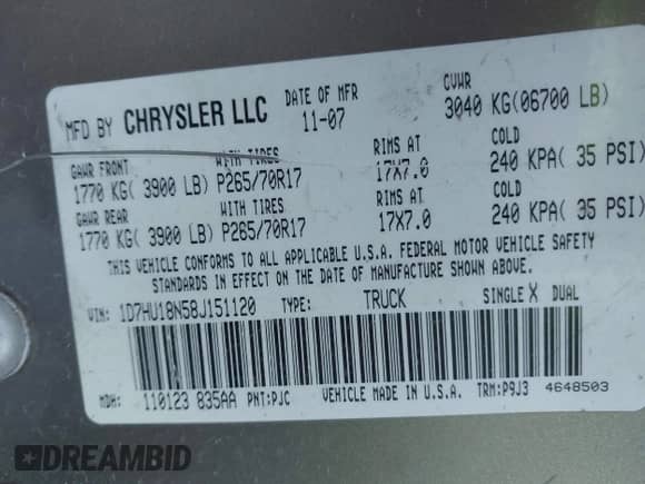 2008 Dodge 1500 SLT с VIN 1D7HU18N58J151120, выставлен на аукционе IAAI как лот 43536216 с пробегом 157 966 миль миль и . История ставок и продаж доступна на DreamBid. Изображение 9.