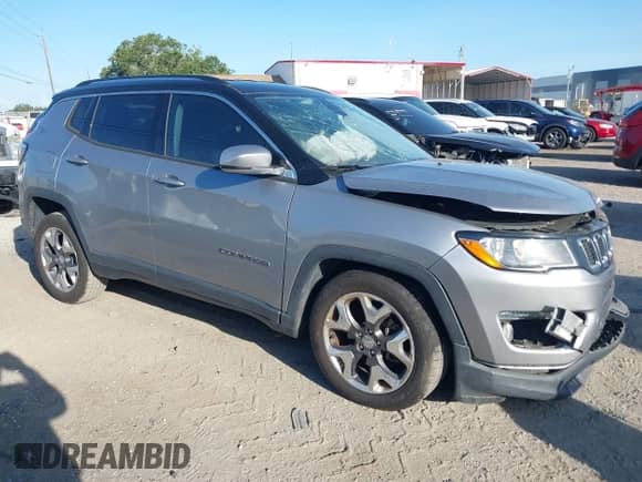 2018 Jeep Compass Limited with VIN 3C4NJCCB8JT212182, listed as a IAAI auction lot 42470763 with 109,425 mi miles and . Bid and sale history available at DreamBid. Image 1.