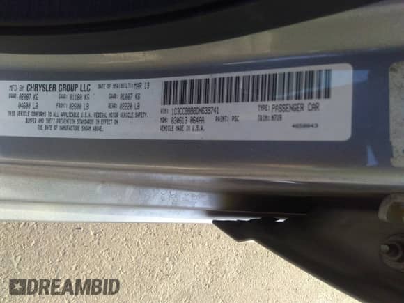 2013 Chrysler 200 Touring с VIN 1C3CCBBB8DN639741, выставлен на аукционе IAAI как лот 32863031 с пробегом 119 180 миль миль и . История ставок и продаж доступна на DreamBid. Изображение 9.