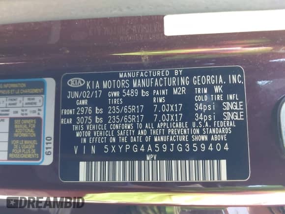 2018 Kia Sorento LX with VIN 5XYPG4A59JG359404, listed as a IAAI auction lot 42931438 with 84,413 mi miles and . Bid and sale history available at DreamBid. Image 9.