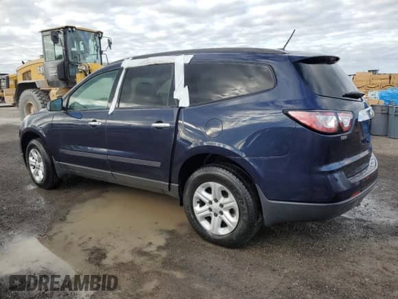 2015 Chevrolet Traverse LS z VIN 1GNKRFED6FJ113457, wystawiony jako Copart lot #44278145 z przebiegiem Nie podano mil oraz Szkoda całkowita • Salvage title. Historia ofert i sprzedaży dostępna na DreamBid. Obrazek 2.