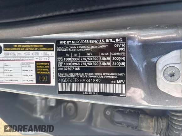 2017 Mercedes-Benz GLS 450 с VIN 4JGDF6EE2HA841889, выставлен на аукционе IAAI как лот 42018420 с пробегом 168 629 миль миль и . История ставок и продаж доступна на DreamBid. Изображение 9.
