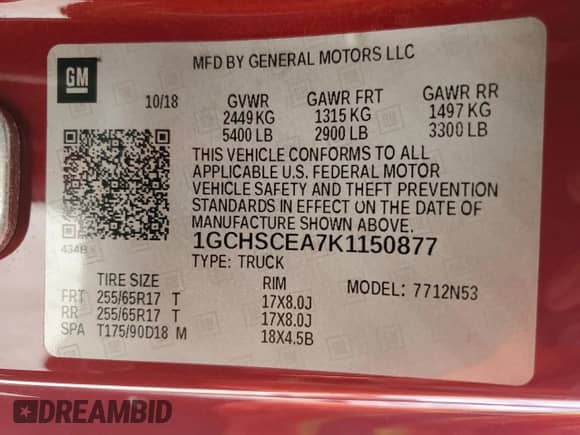 2019 Chevrolet Colorado 2WD LT with VIN 1GCHSCEA7K1150877, listed as a Copart auction lot 72385704 with 17,806 mi miles and Salvage title. Bid and sale history available at DreamBid. Image 12.