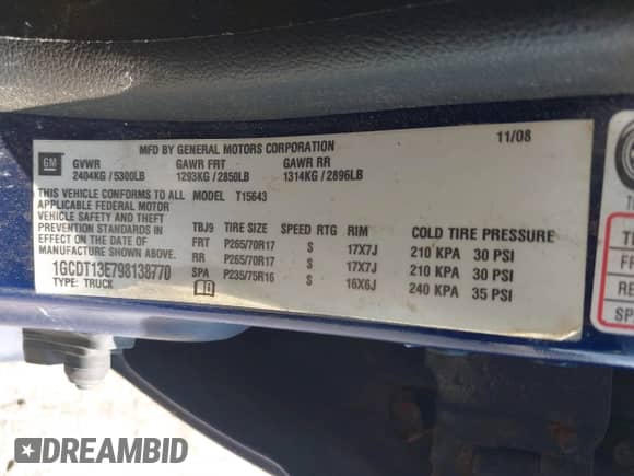 2009 Chevrolet Colorado 2LT with VIN 1GCDT13E798138770, listed as a IAAI auction lot 42409868 with 183,822 mi miles and . Bid and sale history available at DreamBid. Image 9.