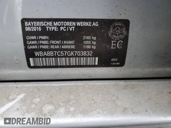 2016 BMW 3 Series 340i xDrive с VIN WBA8B7C57GK703832, выставлен на аукционе Copart как лот 82529115 с пробегом Не указан миль и Чистый • Clean title. История ставок и продаж доступна на DreamBid. Изображение 12.