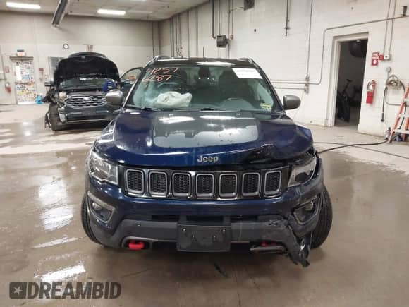 2019 Jeep Compass Trailhawk z VIN 3C4NJDDB0KT709054, wystawiony jako IAAI lot #42576287 z przebiegiem 113 796 mil mil oraz . Historia ofert i sprzedaży dostępna na DreamBid. Obrazek 12.