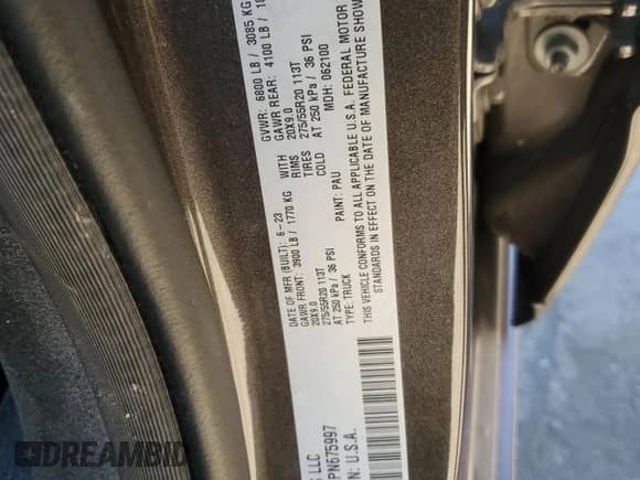 2023 Ram 1500 Tradesman z VIN 1C6RRFCG1PN675997, wystawiony jako Copart lot #86810044 z przebiegiem 31 272 mil mil oraz Nie do naprawy • Non repairable. Historia ofert i sprzedaży dostępna na DreamBid. Obrazek 12.
