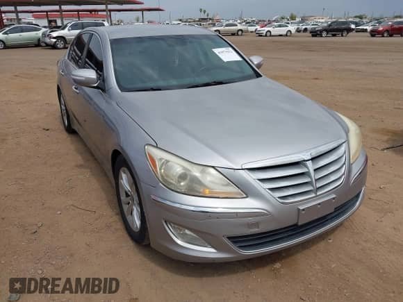 2013 Hyundai Genesis 3.8L with VIN KMHGC4DDXDU243061, listed as a IAAI auction lot 43079152 with 145,123 mi miles and . Bid and sale history available at DreamBid. Image 1.
