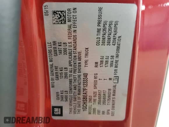 2015 Chevrolet Colorado 2WD LT z VIN 1GCHSBEA7F1233340, wystawiony jako Copart lot #62364485 z przebiegiem 100 377 mil mil oraz Szkoda całkowita • Salvage title. Historia ofert i sprzedaży dostępna na DreamBid. Obrazek 12.