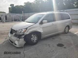 2007 Honda Odyssey EX z VIN 5FNRL38447B126896, wystawiony jako Copart lot #80313045 z przebiegiem 89 209 mil mil oraz Szkoda całkowita • Salvage title. Historia ofert i sprzedaży dostępna na DreamBid. Obrazek 1.