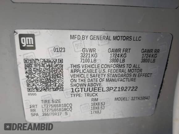 2023 GMC Sierra 1500 AT4 с VIN 1GTUUEEL3PZ192722, выставлен на аукционе IAAI как лот 41656902 с пробегом 24 206 миль миль и . История ставок и продаж доступна на DreamBid. Изображение 9.