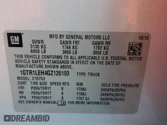 2016 GMC Sierra 1500 с VIN 1GTR1LEH4GZ126193, выставлен на аукционе Copart как лот 57153855 с пробегом 216 277 миль миль и Списание • Salvage title. История ставок и продаж доступна на DreamBid. Изображение 12.