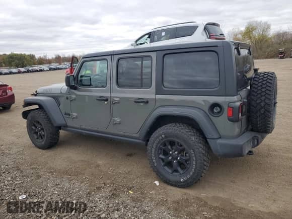 2022 Jeep Wrangler Unlimited Willys с VIN 1C4HJXDN7NW156538, выставлен на аукционе Copart как лот 79195464 с пробегом 87 081 миль миль и Списание • Salvage title. История ставок и продаж доступна на DreamBid. Изображение 2.