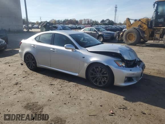 2008 Lexus IS F with VIN JTHBP262585003921, listed as a Copart auction lot 82384074 with 104,117 mi miles and Salvage title. Bid and sale history available at DreamBid. Image 4.