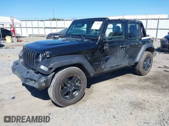 2021 Jeep Wrangler Unlimited Sport S with VIN 1C4HJXDG4MW753159, listed as a IAAI auction lot 41723515 with 86,589 mi miles and . Bid and sale history available at DreamBid. Image 18.